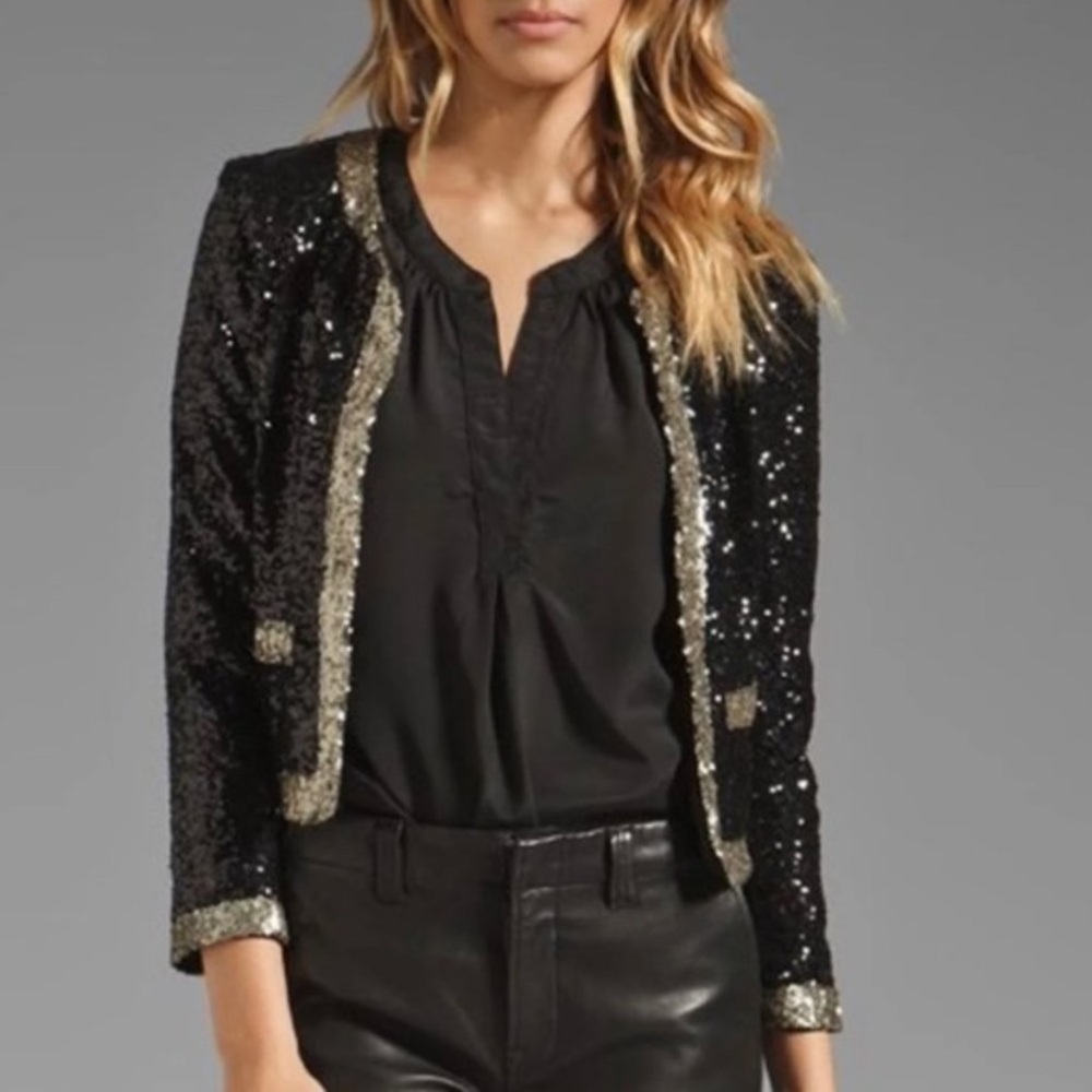 Loved + Friends ~ Black and Gold Sequin Jacket